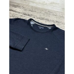 Men's Fish Hippie Navy Fish Print 1/4 Sweatshirt Pullover Performance Stretch XL